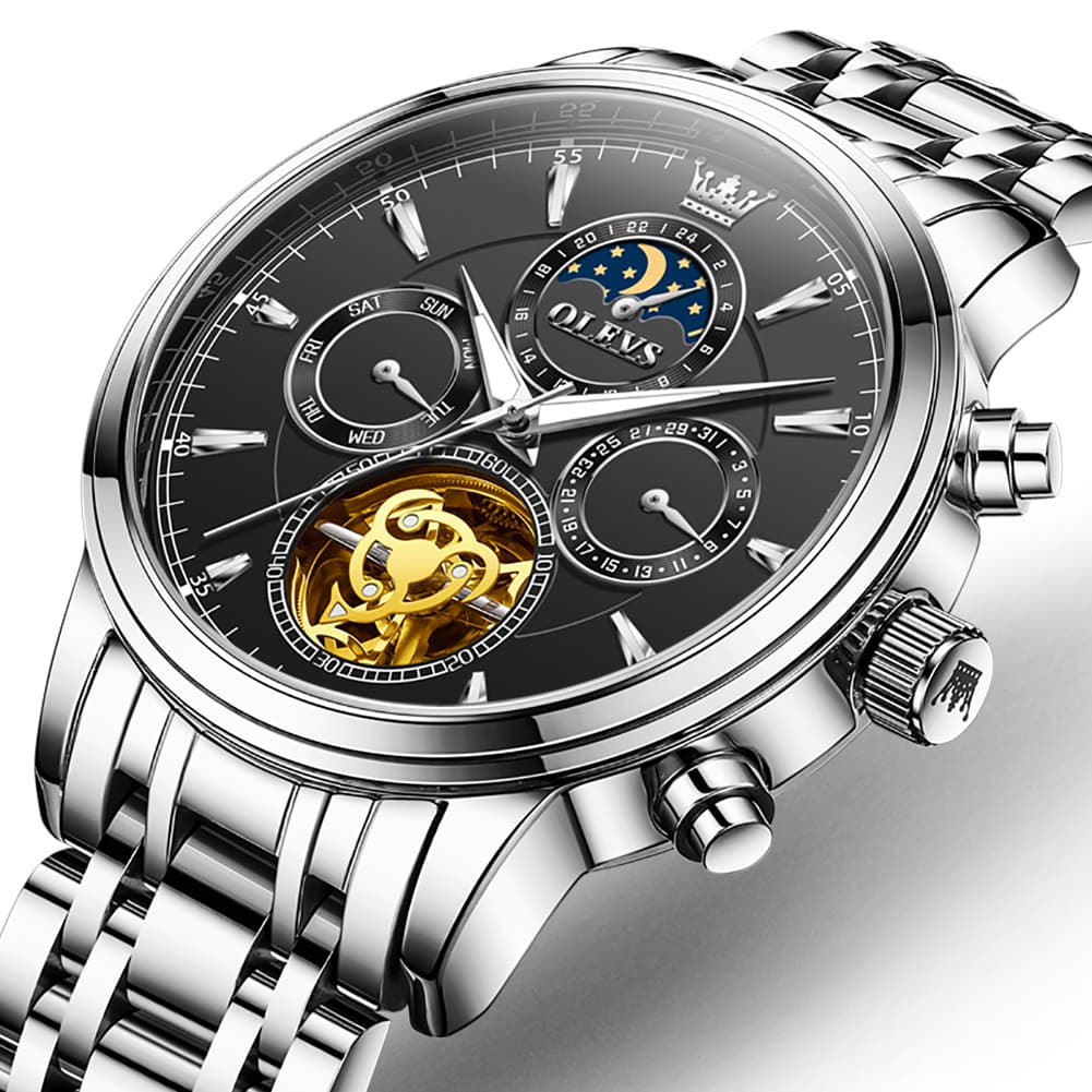 OLEVS 6746 Multi-Function Skeleton Mechanical Watch for Men