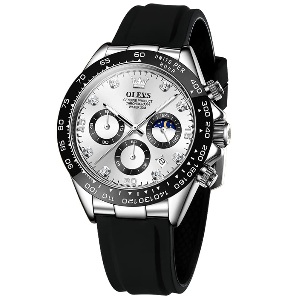 OLEVS 2875 Luxury Moon Phase Racing Chronograph Watch for Men