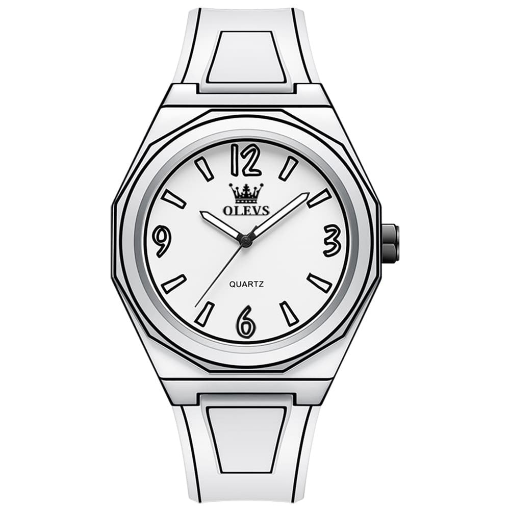 OLEVS 1018 Comic Style Quartz Silicone Watch for Men - Black Watch | Olevs Watch Store