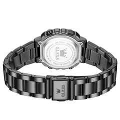 OLEVS 1111 black bracelet folding clasp and case back