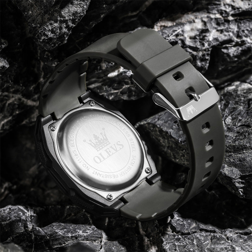 OLEVS 1118 electronic movement caseback and pin buckle
