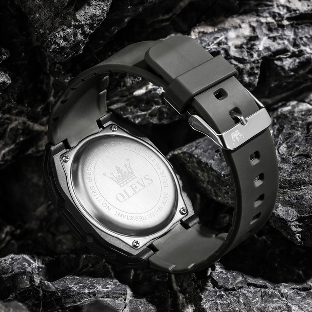OLEVS 1118 electronic movement caseback and pin buckle