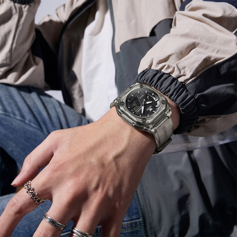 OLEVS 1118 Transparent Gray on-wrist styling
