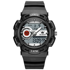 OLEVS 1121 black analog digital sports watch front