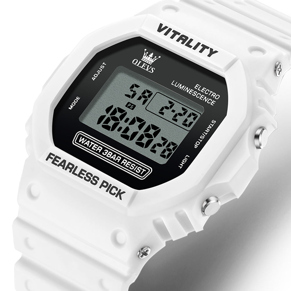OLEVS 1122 White digital display closeup