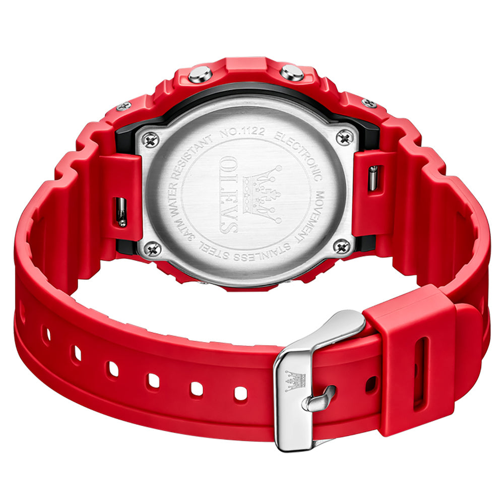 OLEVS 1122 Red strap buckle and case back