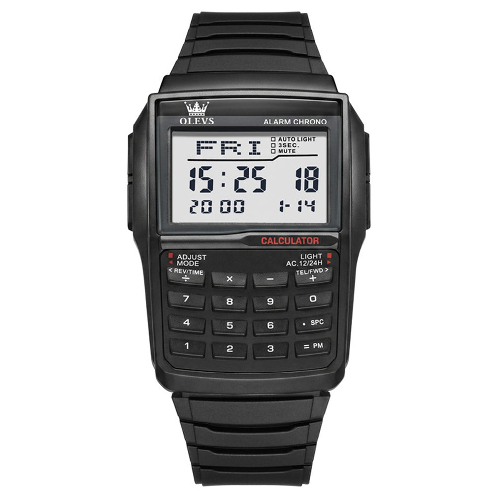 OLEVS 1126 retro digital calculator watch view 2