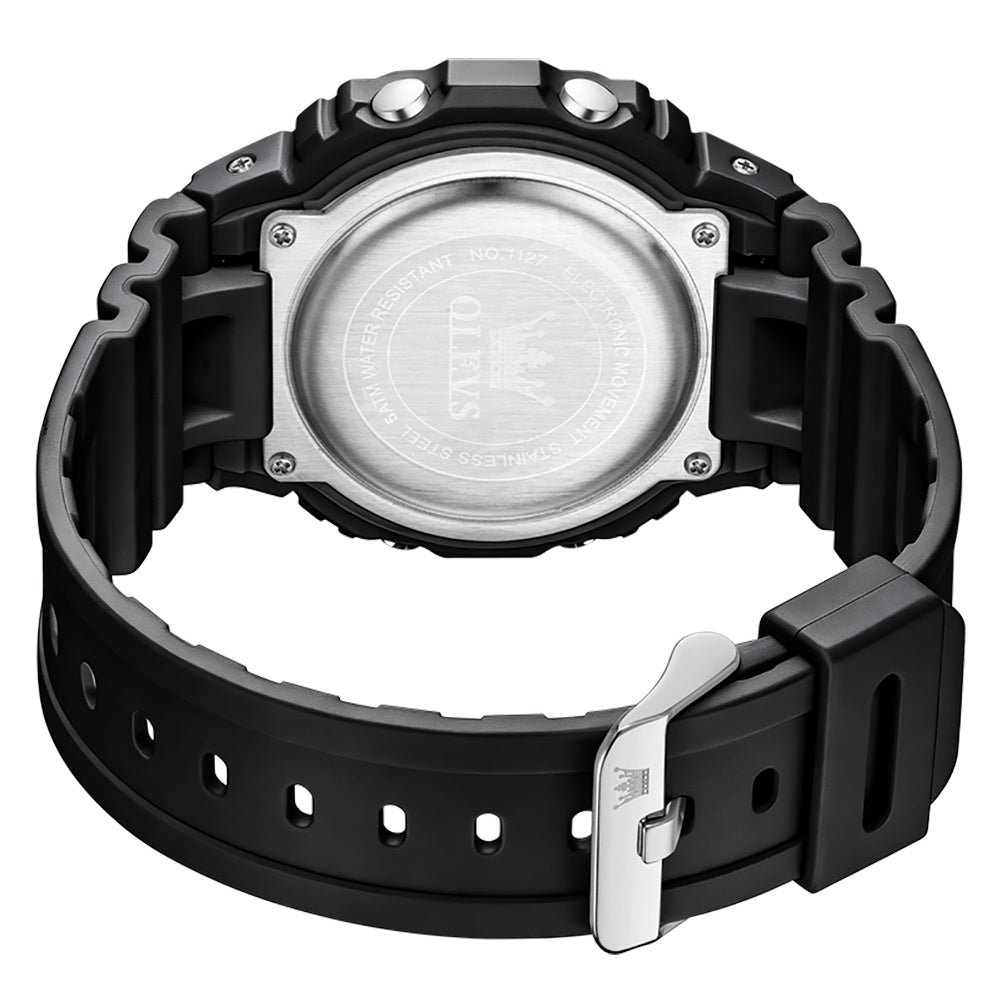 OLEVS 1127 Black resin strap buckle and case back