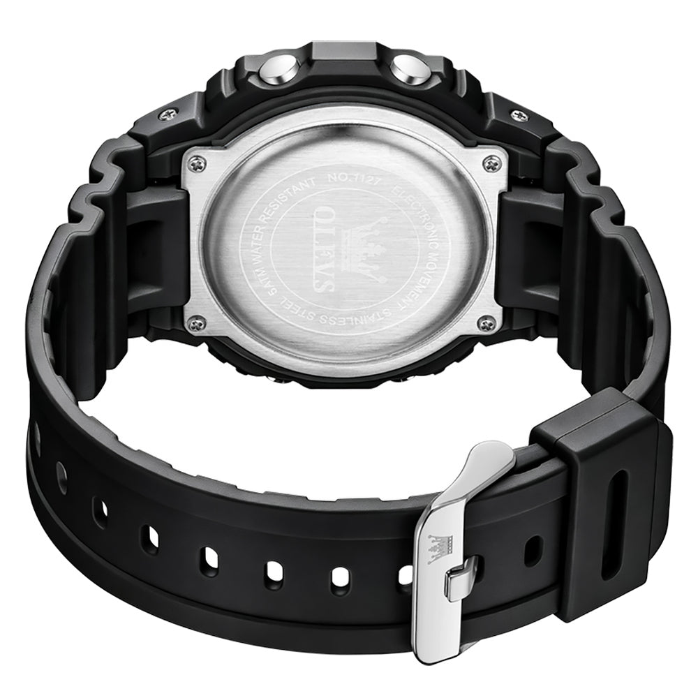 OLEVS 1127 Black resin strap buckle and case back