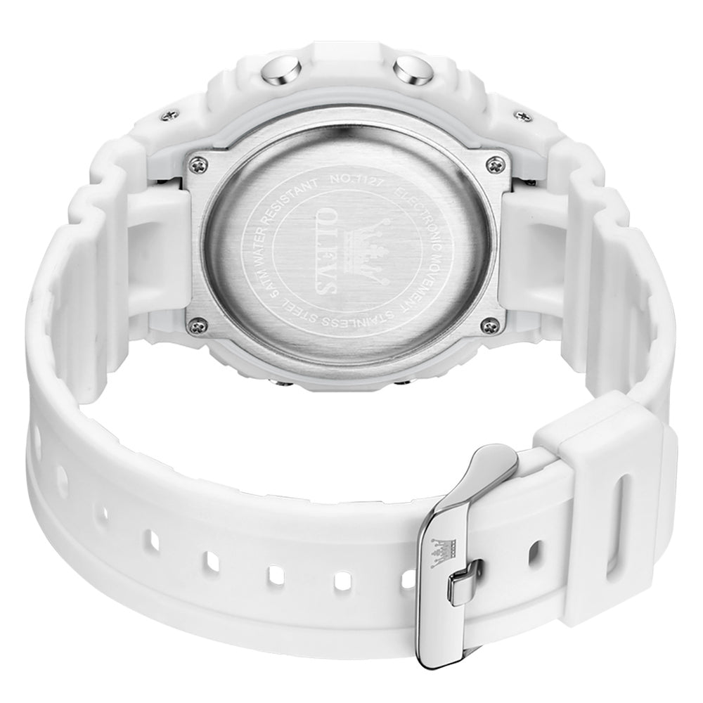 OLEVS 1127 White resin strap buckle and case back