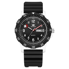 OLEVS 2705 Campus Good Luck Sport Watch for Youth Students - All Black Watch | Olevs Watch Store