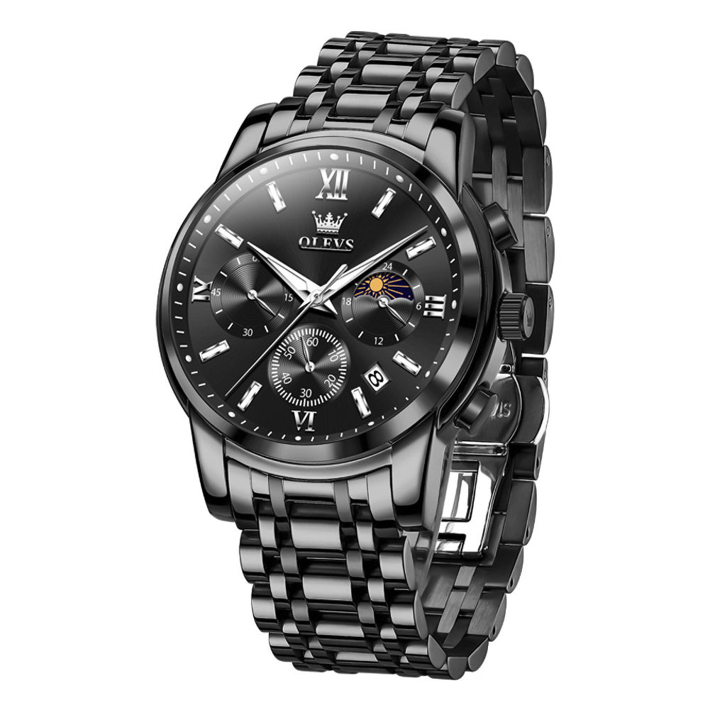 OLEVS 2718 all black chronograph quartz watch