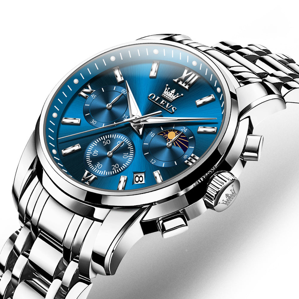 OLEVS 2718 multifunction chronograph watch detail