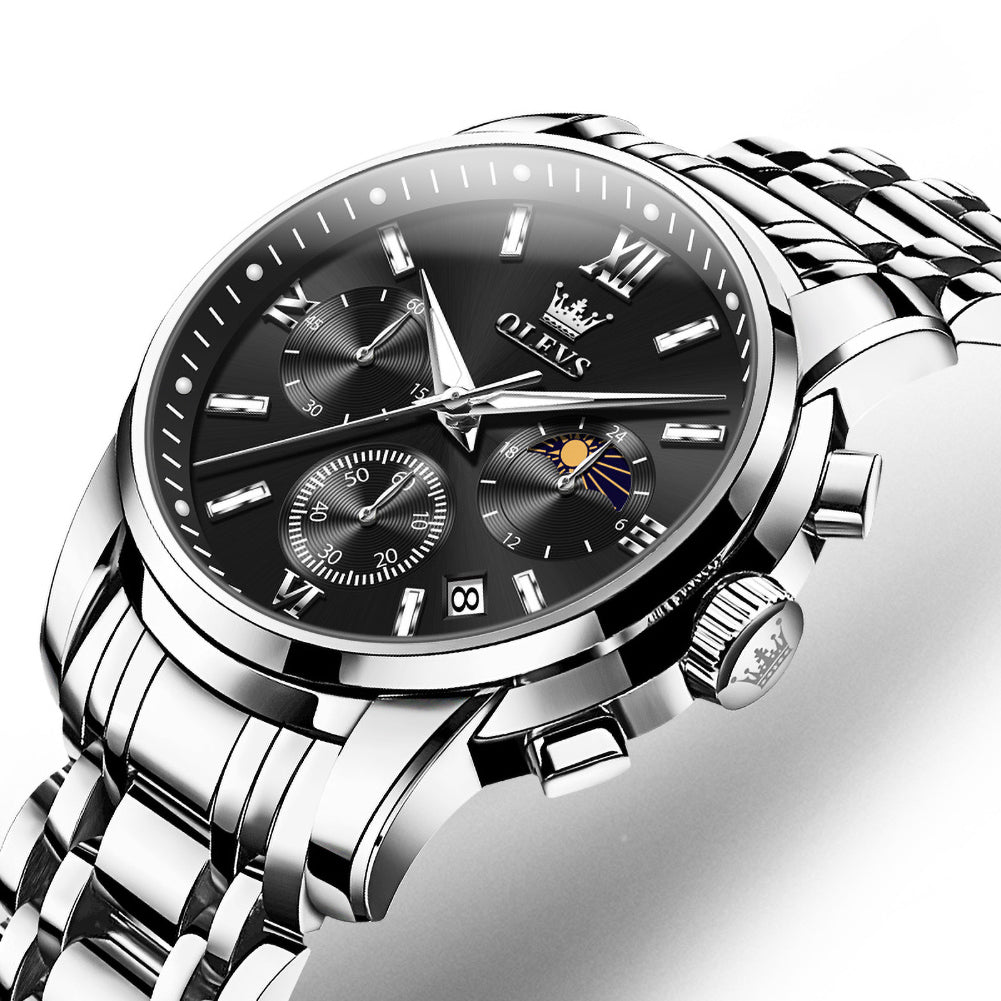 OLEVS 2718 stainless steel chronograph watch