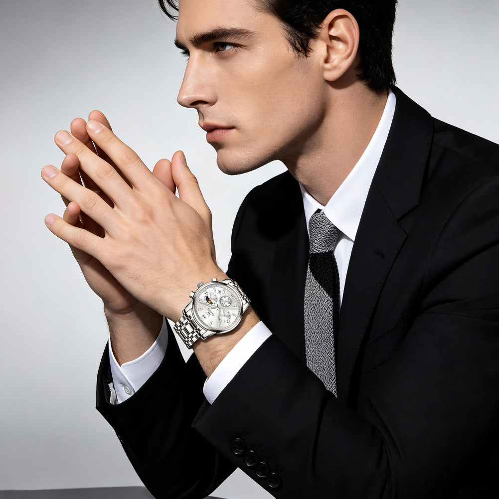 OLEVS 2718 quartz watch worn on wrist