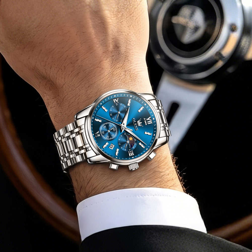 OLEVS 2718 luminous chronograph watch lifestyle