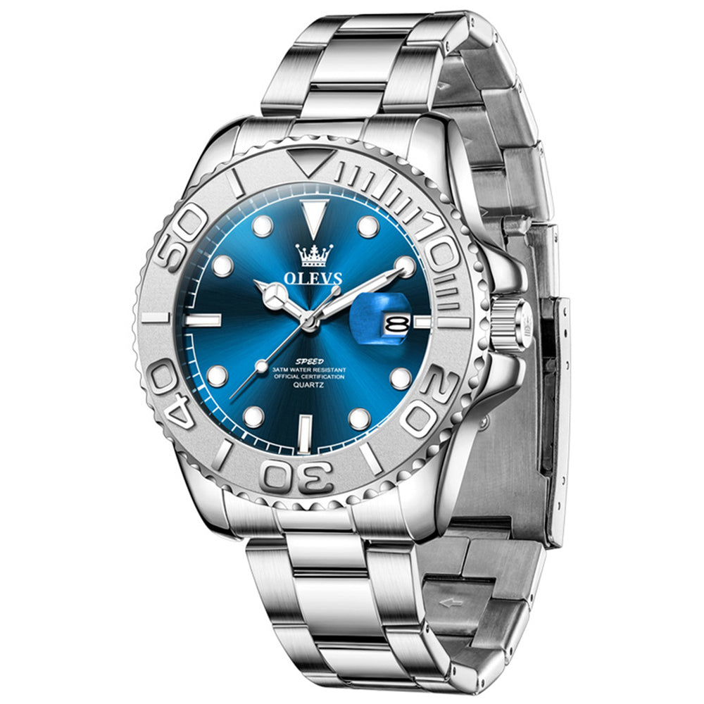 OLEVS 2720 Silver Blue quartz date watch