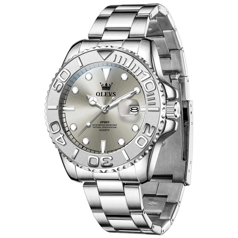 OLEVS 2720 Silver Gray quartz date watch