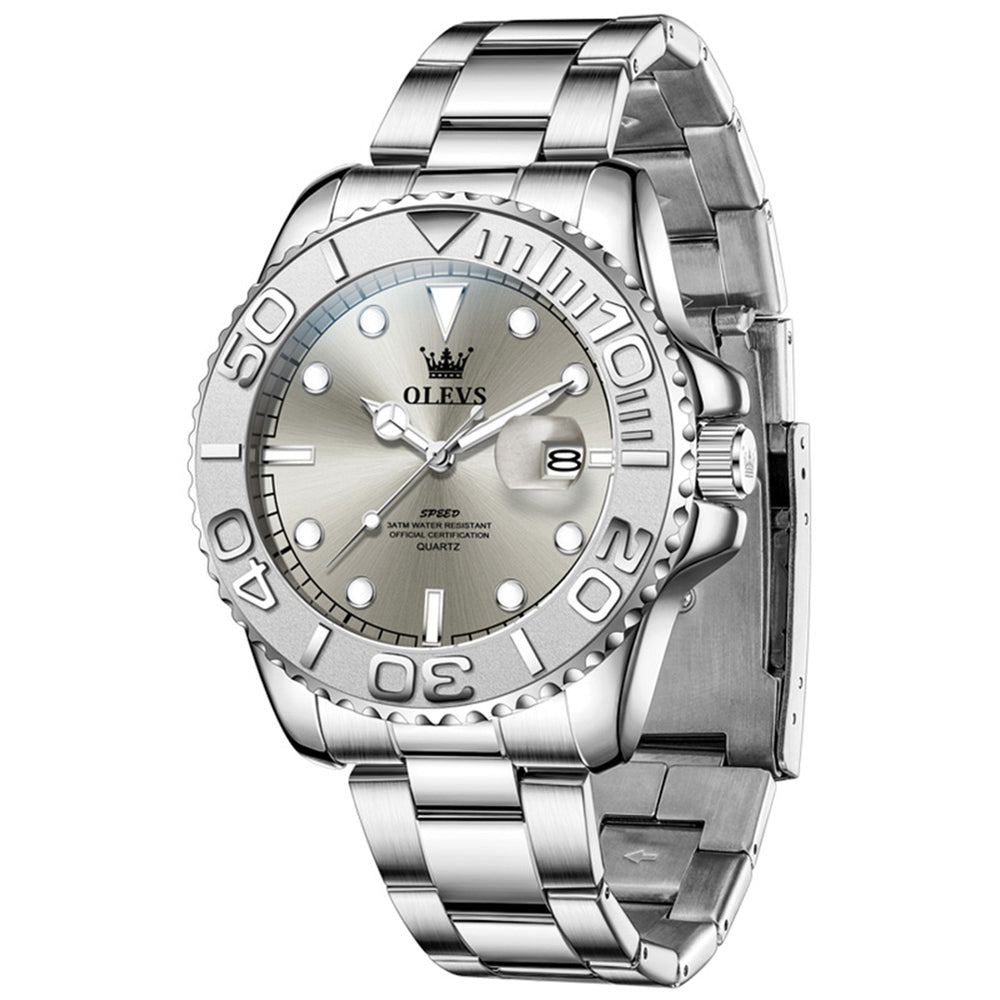 OLEVS 2720 Silver Gray quartz date watch