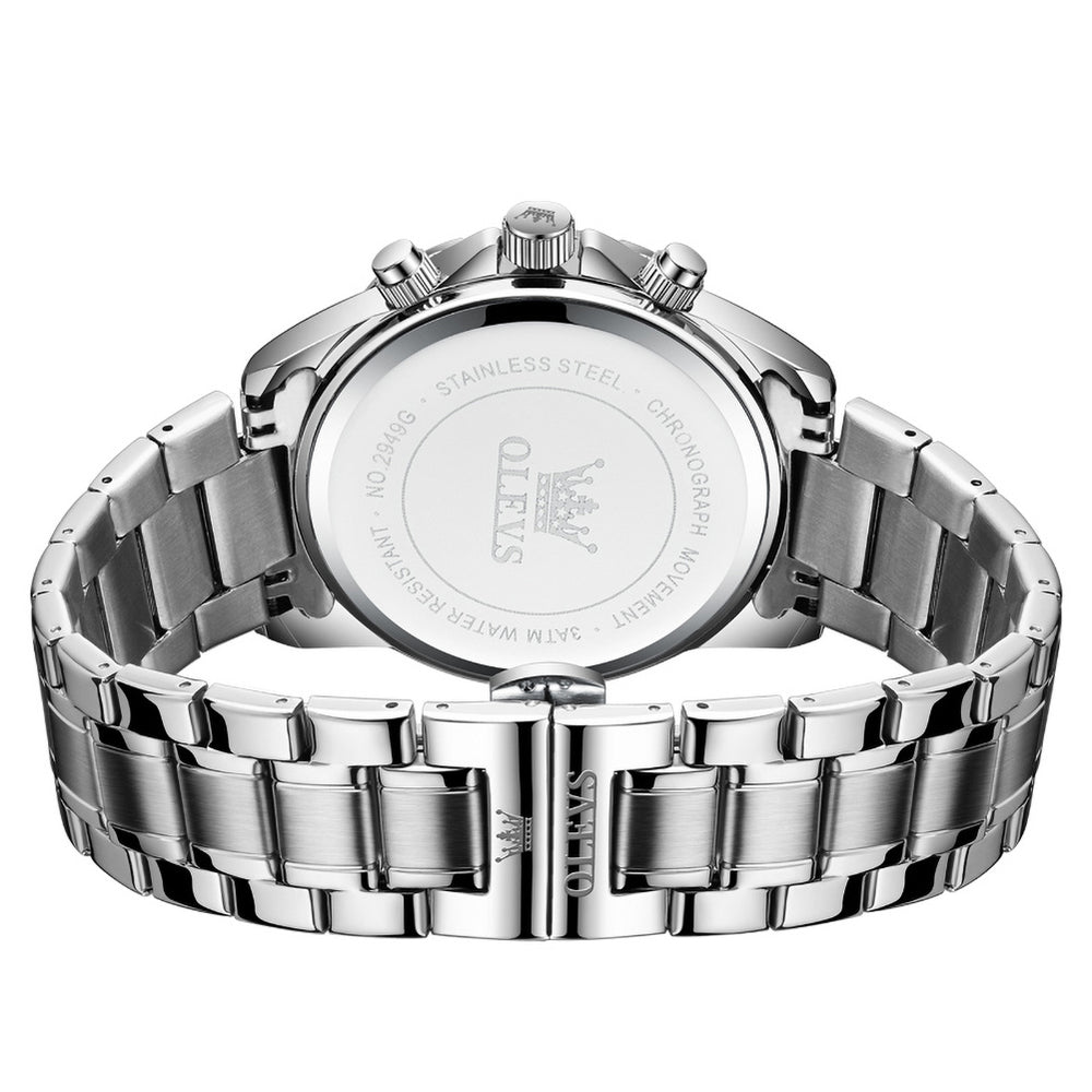 OLEVS 2949 steel quartz chronograph watch view 12