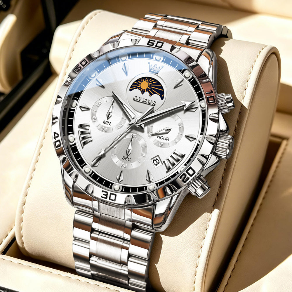 OLEVS 2949 steel quartz chronograph watch view 14