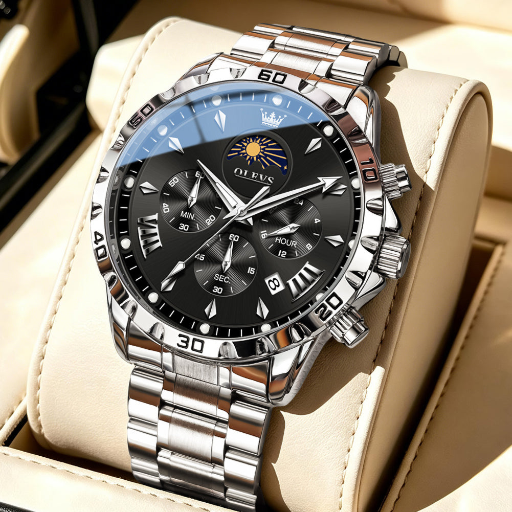 OLEVS 2949 steel quartz chronograph watch view 16
