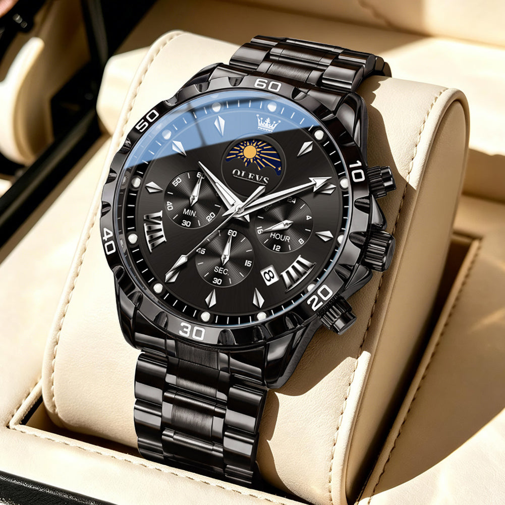 OLEVS 2949 steel quartz chronograph watch view 18