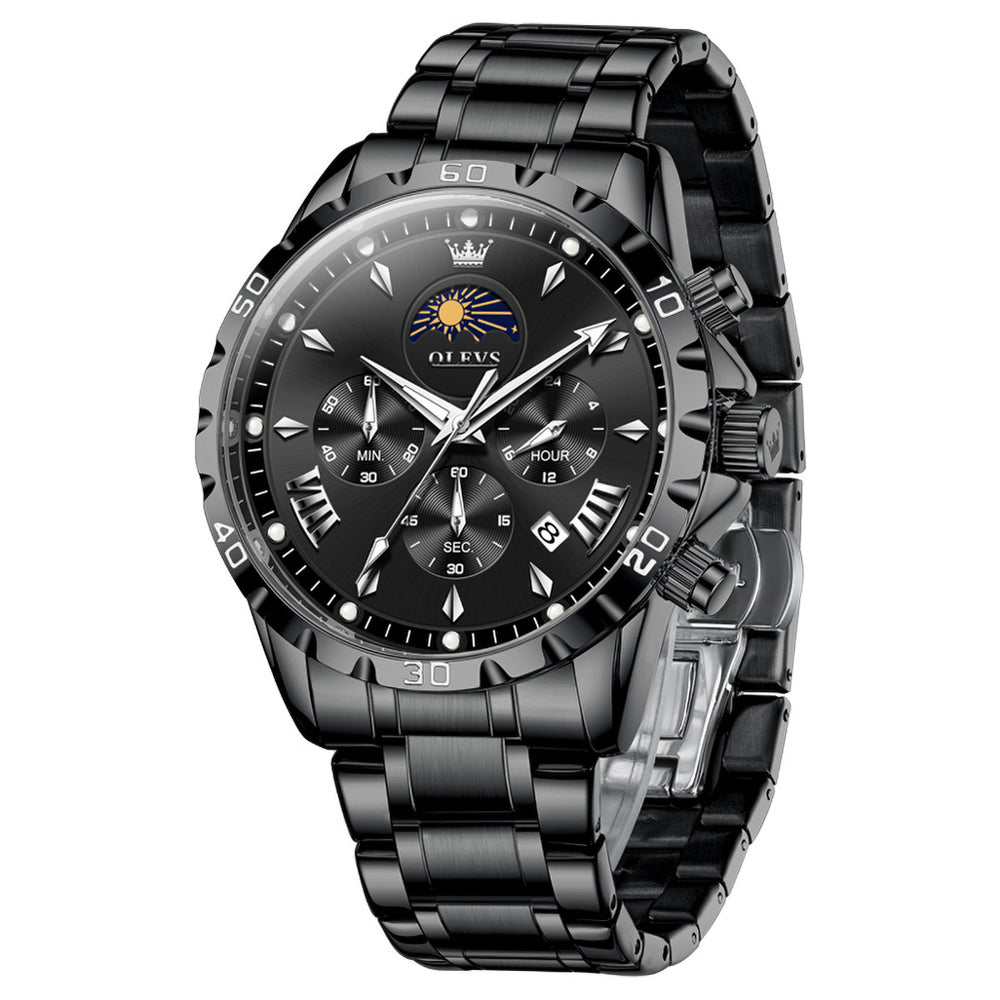 OLEVS 2949 steel quartz chronograph watch view 1