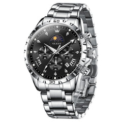 OLEVS 2949 steel quartz chronograph watch view 3
