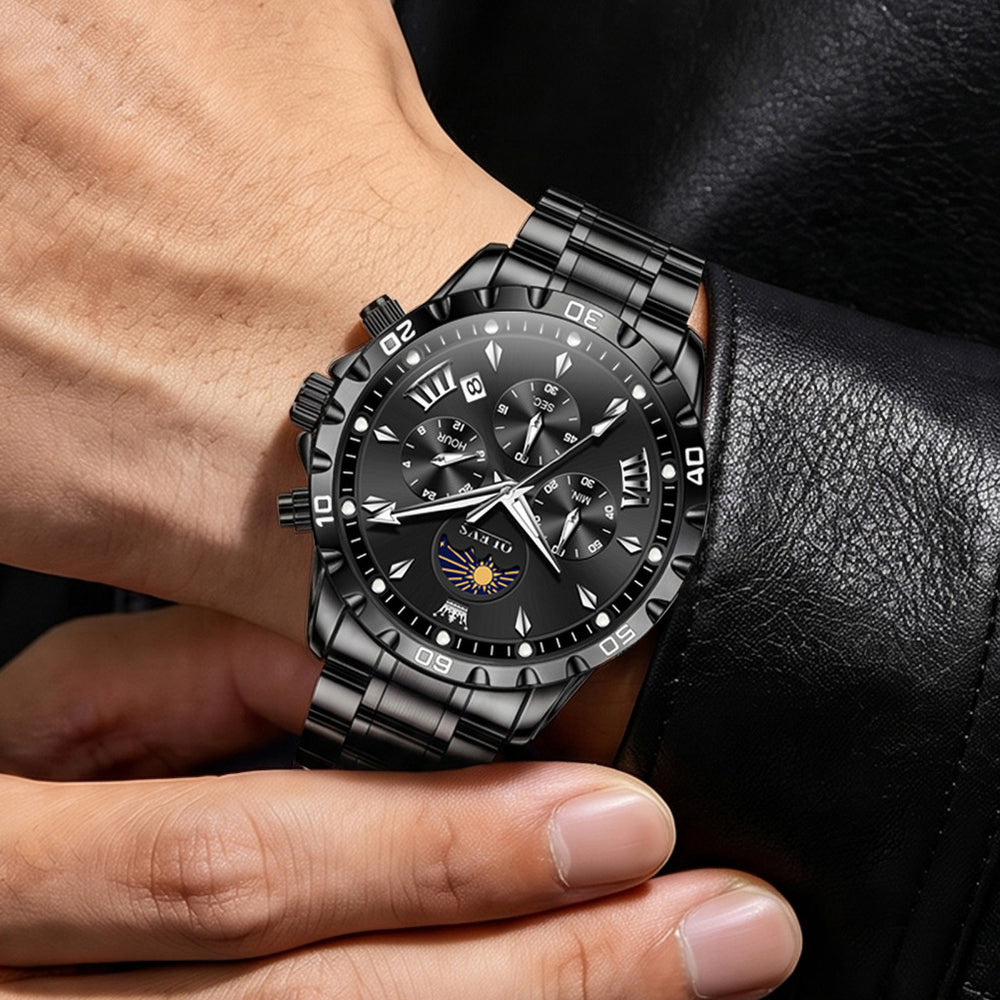 OLEVS 2949 steel quartz chronograph watch view 53