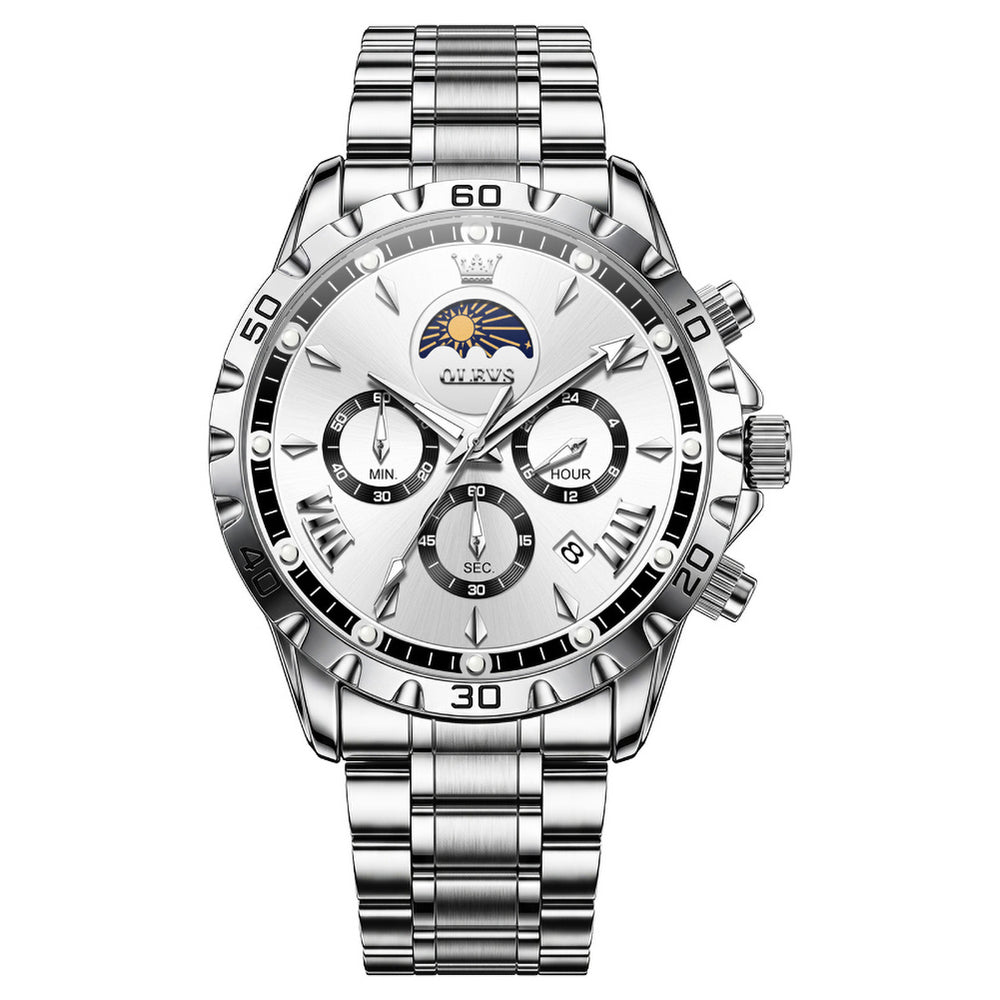 OLEVS 2949 steel quartz chronograph watch view 555 (3)
