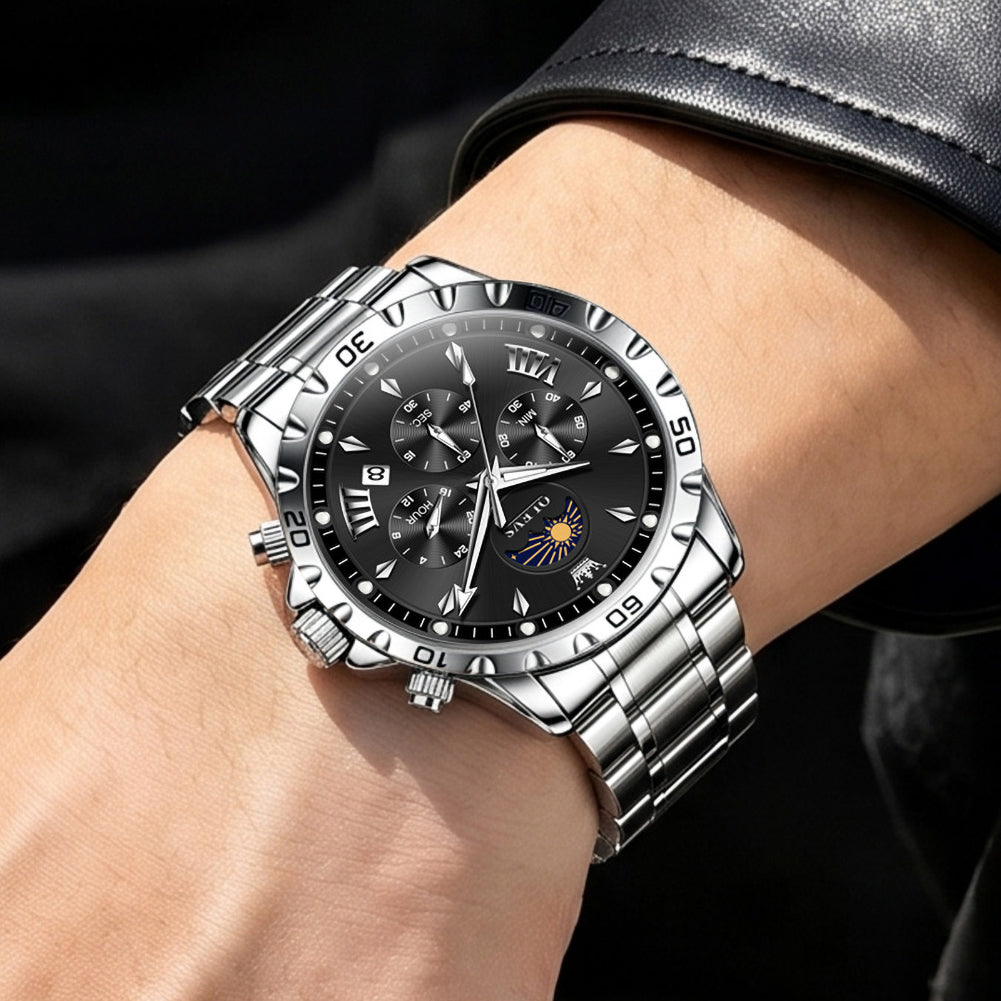 OLEVS 2949 steel quartz chronograph watch view 64