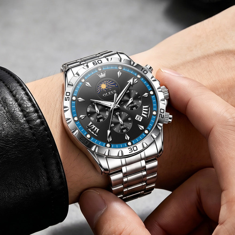 OLEVS 2949 steel quartz chronograph watch view 73