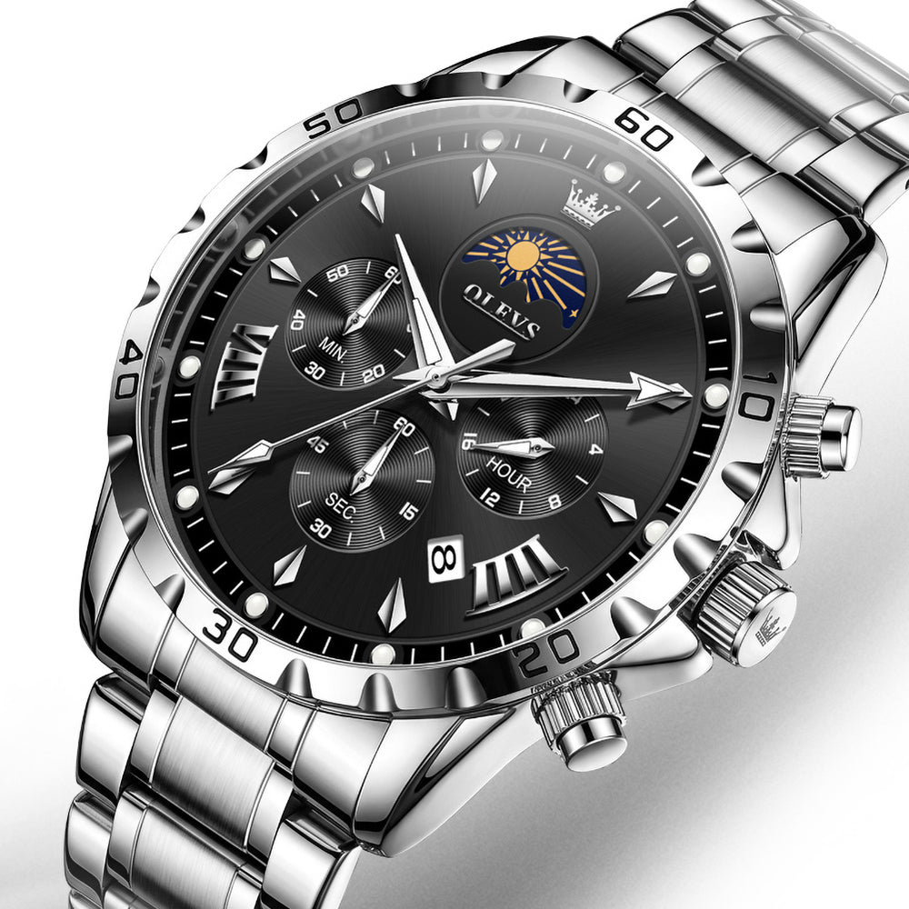 OLEVS 2949 steel quartz chronograph watch view 8
