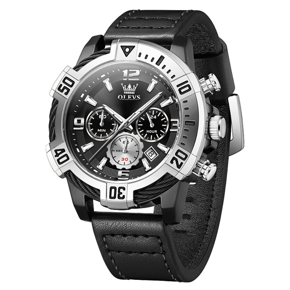 OLEVS 2999 Silver Black front view