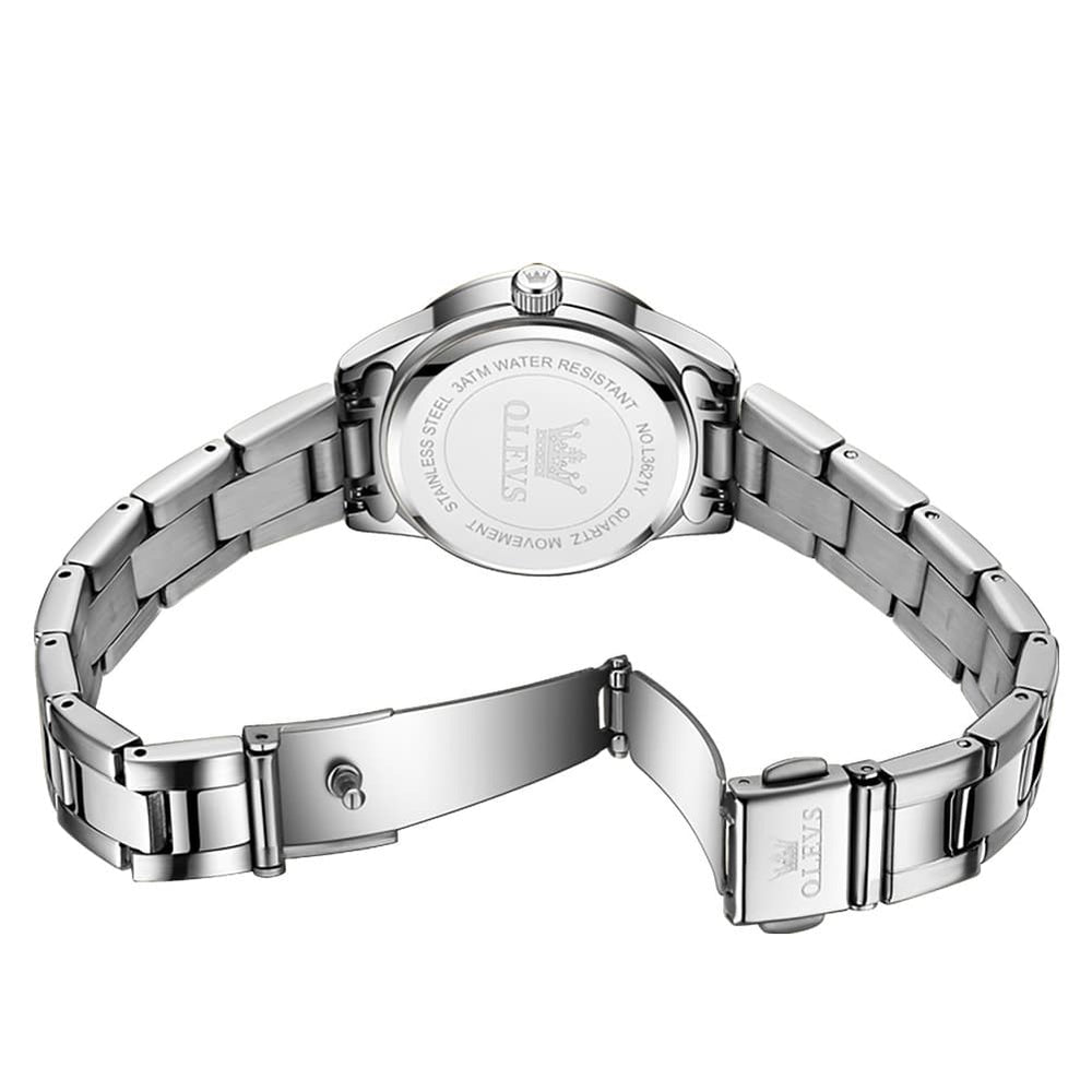 OLEVS 3621NS Minimalist Diamond Quartz Steel Watch for Women - All Gold Watch | Olevs Watch Store