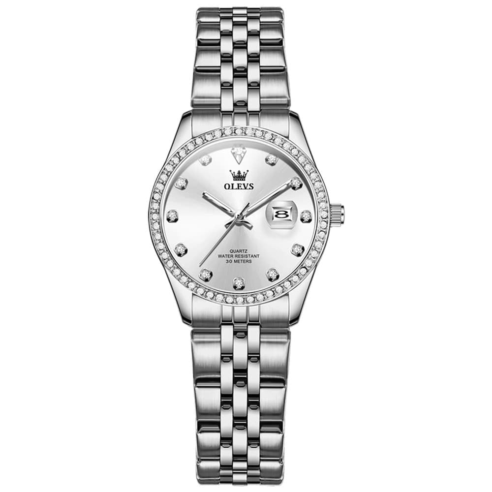 OLEVS 3629NN Diamond Bezel Quartz Steel Watch for Women - All Gold Watch | Olevs Watch Store
