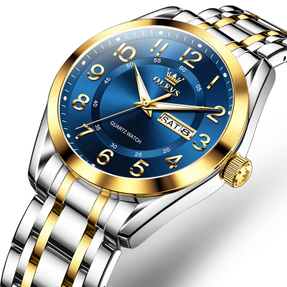 OLEVS 3666 Quartz Luminous Stainless Steel Watch For Men - All Gold Watch | Olevs Watch Store