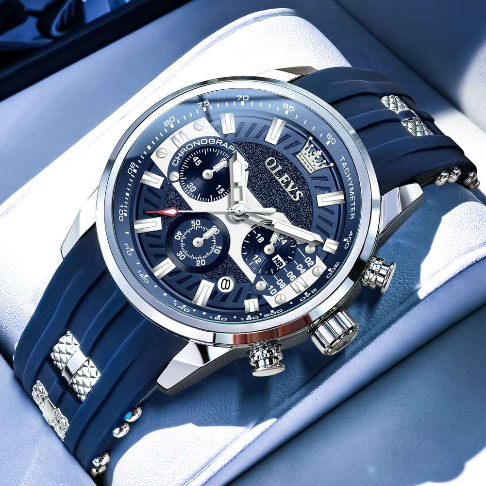 OLEVS 3690 Chronograph Silicone Mens Watch Multifunctional