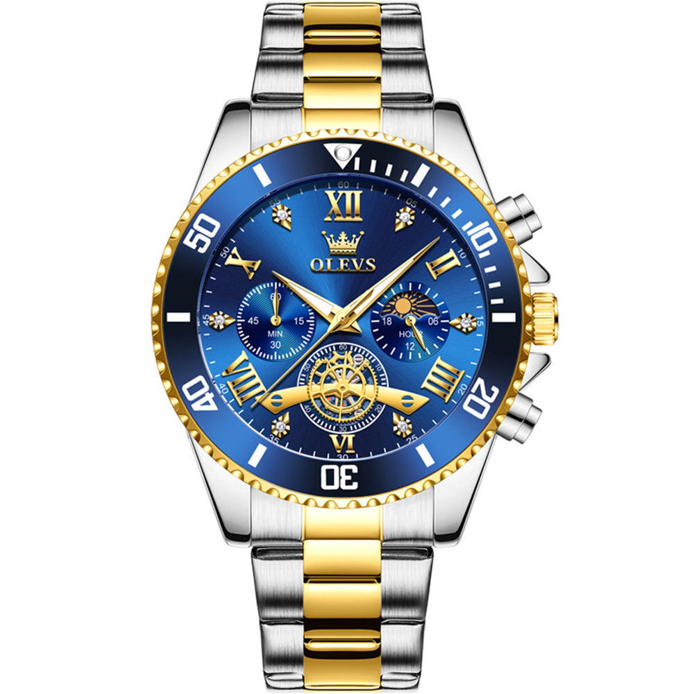 OLEVS 3732 Two Tone Blue front view