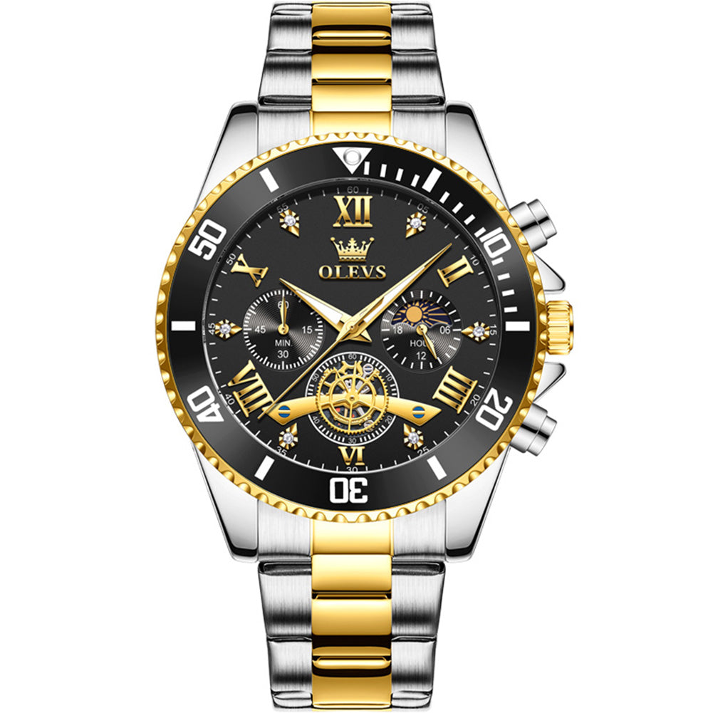 OLEVS 3732 Two Tone Black front view