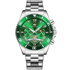 OLEVS 3732 Silver Green front view