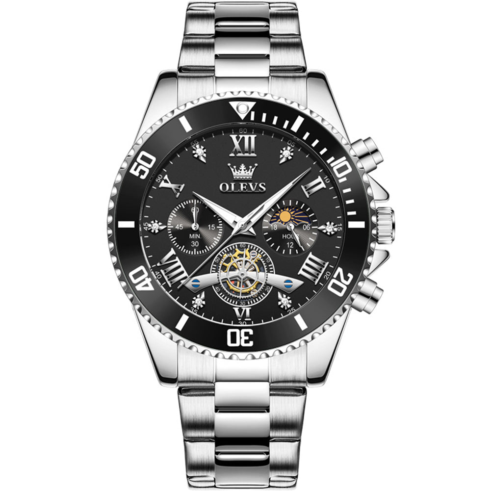 OLEVS 3732 Silver Black front view
