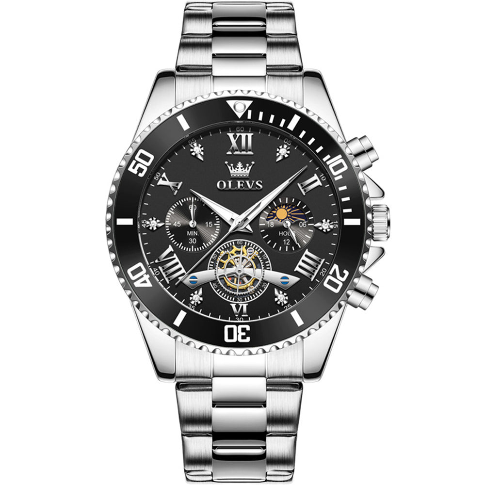 OLEVS 3732 Silver Black front view