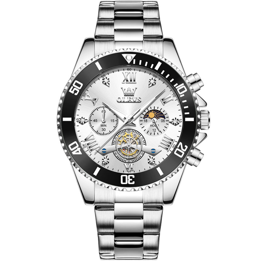 OLEVS 3732 Silver White front view
