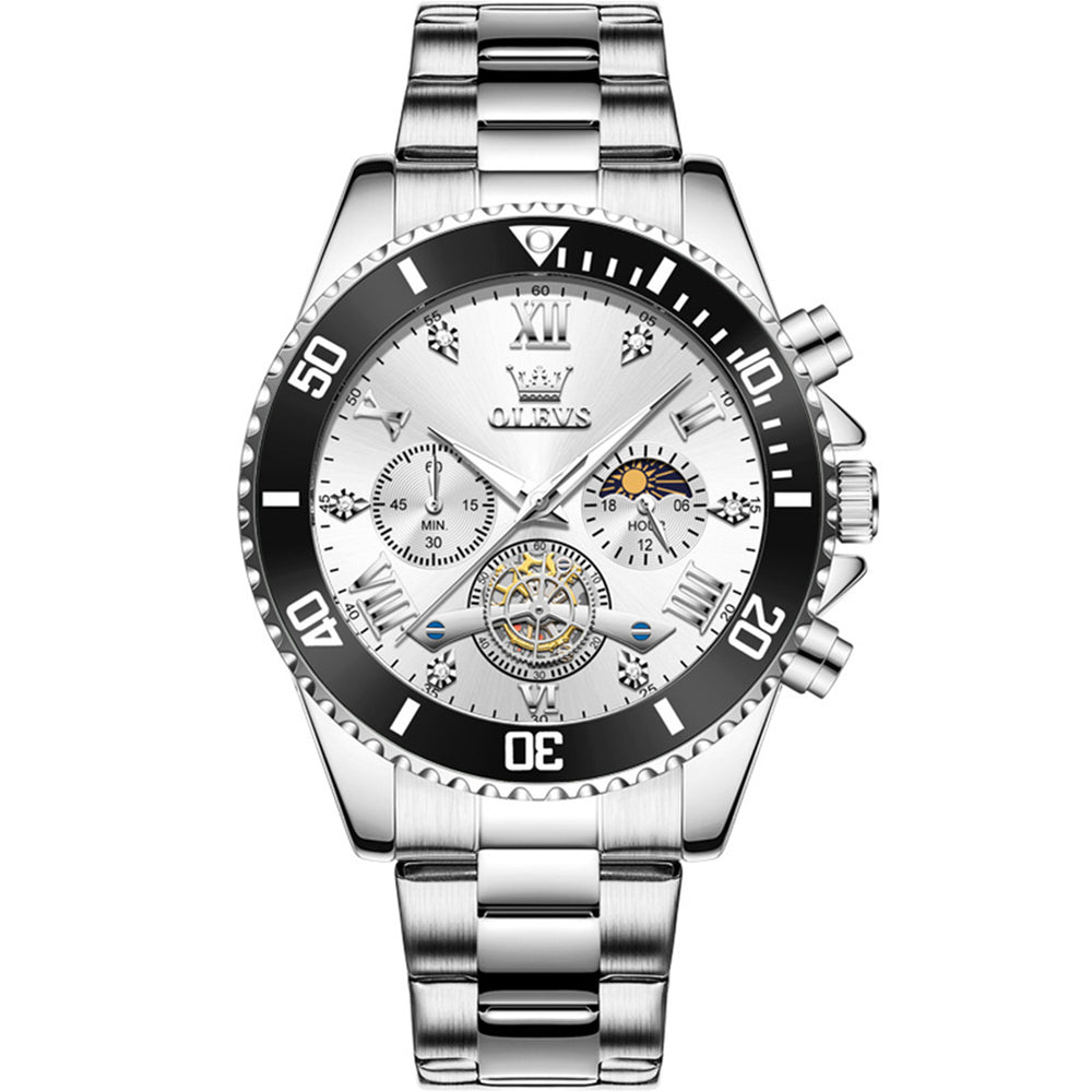 OLEVS 3732 Silver White front view