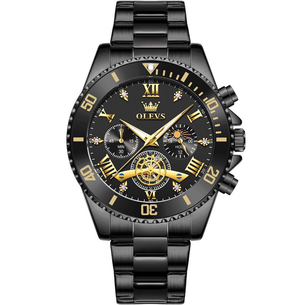 OLEVS 3732 All Black front view
