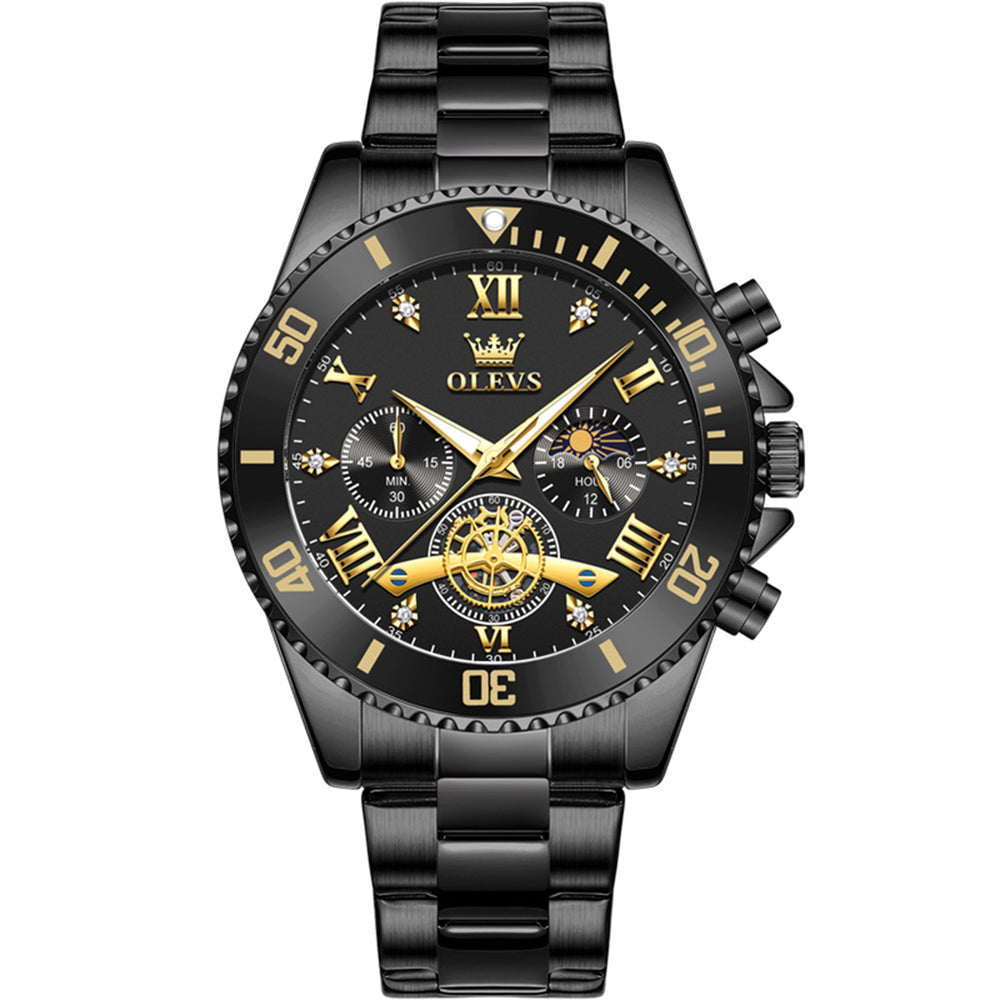 OLEVS 3732 All Black front view