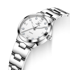 OLEVS 3735 Elegant Small Dial Luminous Quartz Watch for Women - Silver White Watch | Olevs Watch Store