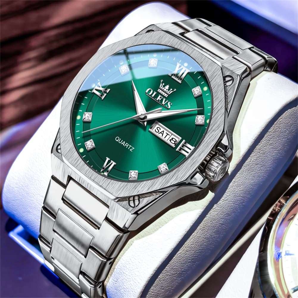 OLEVS 3736 Polygonal Diamond Quartz Watch for Men